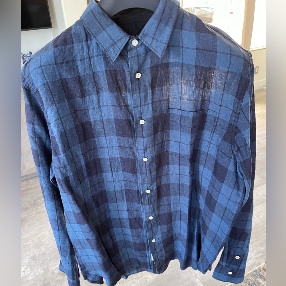 rag & bone classic fit button down linen shirt